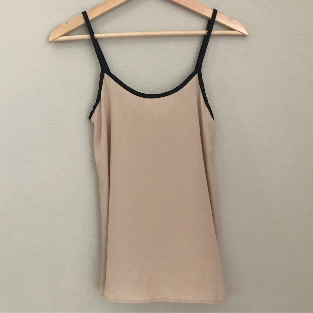STYLEMINT beige and black spaghetti strap tank